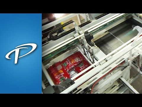 Automatic Bag Palletizer stacking bags of mulch (APH-1240, formerly AP-440)