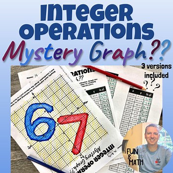 Integer Operations Practice - 67 Mystery Coordinate Graphing Activity