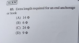 Extra length required for an end anchorage or hook(A) 14 Φ(B)... | Filo
