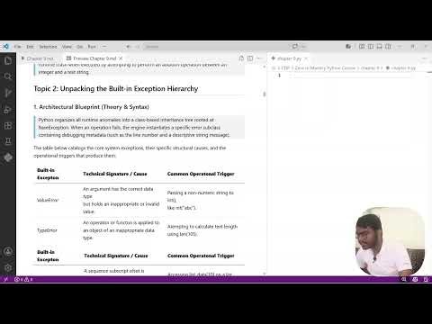 Python Programming Course | Chapter 9 : Python Exception Handling