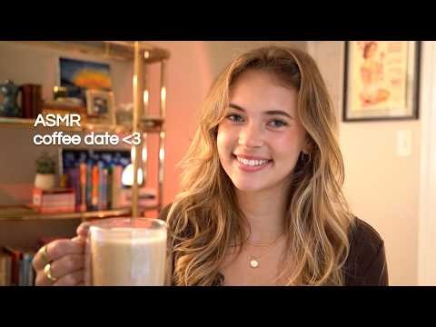 ASMR | Cozy, Fall Coffee Date & Chit Chat 🍁🌧 light rain sounds, street cafe ambience