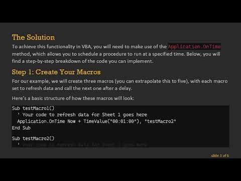 How to Run Multiple Macros at Different Set Time Intervals in VBA: A Step-by-step Guide