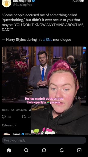 Replying to @Eyrie🏳️‍⚧️ DEADASS THOUGHT I MADE IT OBVIOUS #lgbetty #harrystyles #taylorswift #snl
