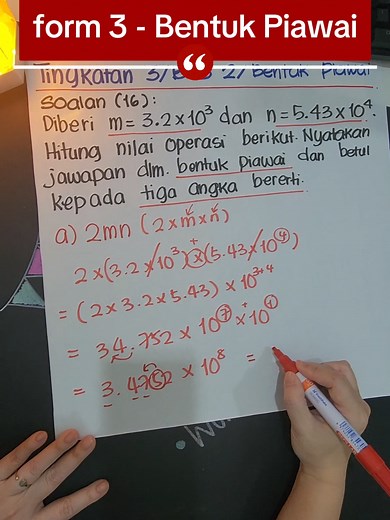 Tingkatan 3 - Bentuk Piawai #maths #learnontiktok #school #malaysia #STUDENTS