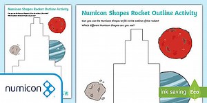 Numicon Shapes Rocket Outline Activity