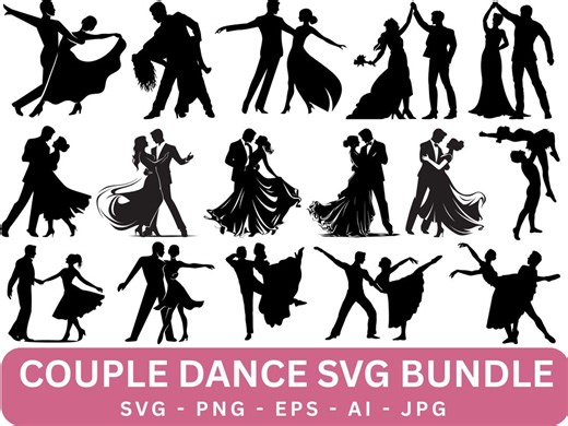 Couple Dancing Silhouette SVG Cut Files (digital Download) - Etsy