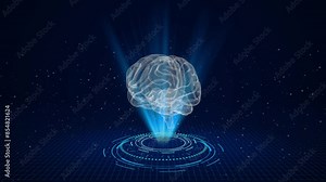 Artificial intelligence brain network node Machine learning , artificial intelligence Metaverse ai deep learning blockchain neural network. Machine Learning business innovation, Science concept. Stock Video