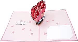 A Big Thank You - 3D Pop Up Greeting Card - For Friends, Family, Teachers, Neighbors, Co-Workers, Boss, Front-line, Essential Workers - Message Note for Personalized - Thick Envelope, Fold Flat (Pink)
