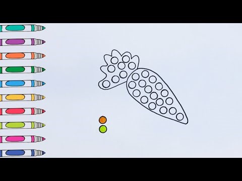 Easy Carrot Drawing for Kids | Step-by-Step Coloring Tutorial
