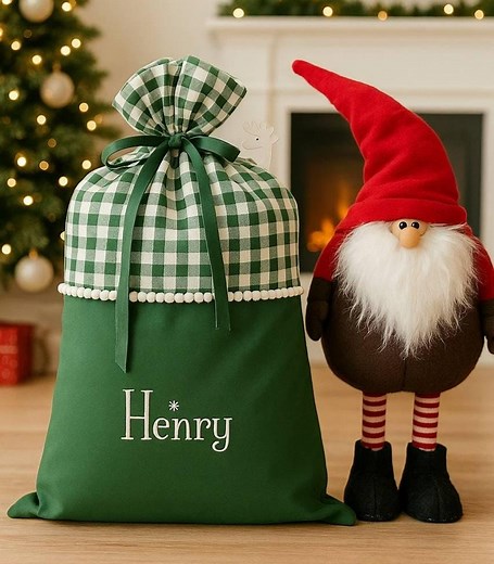 Personalized Christmas Santa Sack | Reusable Holiday Present Sack for Kids & Family - Etsy