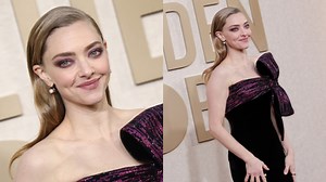 Amanda Seyfried Dons Bow-adorned Armani Privé Dress and Praises Her Partnership With Stylist Elizabeth Stewart at Golden Globes 2024
