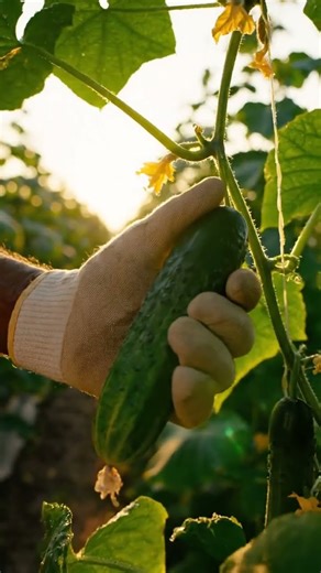 Why Harvesting Cucumbers Early in the Morning Makes a Big Difference 🌱🥒 #cucumberharvesting