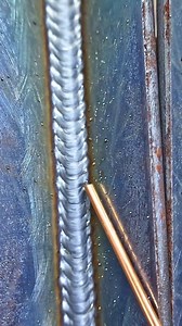 Polished wire vs copper plated vertical seam #weldingcreativeandcrafts #welding #welder | Welding Creative & Crafts