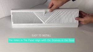 4Pack Baseboard Register Vent 18 Inch Duct Opening Size Vent Covers for Home Floor Diffuser Wall Corner White Baseboard Air Covers, Smooth air Adjust Lever, Heavy Duty Steel