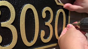 Whitehall Personalized Cast Metal Address Plaque - USA Made Custom House Number Sign - Arched Rectangle (12" x 7.25") - Green with Gold Numbers
