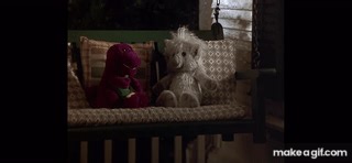 Barney Doll Wink on Make a GIF