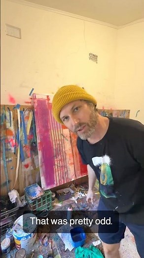 I'll try anything to get a texture #art# #workingartist #painting #artiststudio
