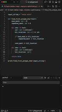 Find The First Unique Character Using Bitmasks