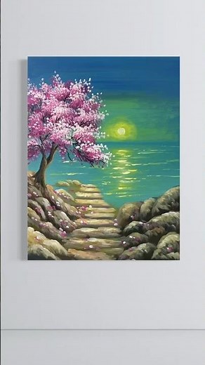 Easy Moonlit Seascape Acrylic Painting Tutorial for Beginners