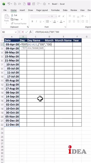 Excel Beginner to Pro 🚀 Date Formatting Trick #shorts | Turn Dates Into Any Format in Excel #excel