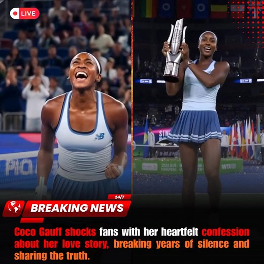 "The room fell silent as Coco Gauff took a deep breath, her eyes glistening with something far deeper than the usual competitive fire. For years, she had kept her personal life locked away, a carefully crafted mystery. But today, in front of millions of fans and cameras, she chose to break that silence. In a quiet, raw moment, Coco opened up about her love story — a tale she’d never shared before. Her voice trembled as she spoke of the moments behind closed doors, the emotions that drove her dec