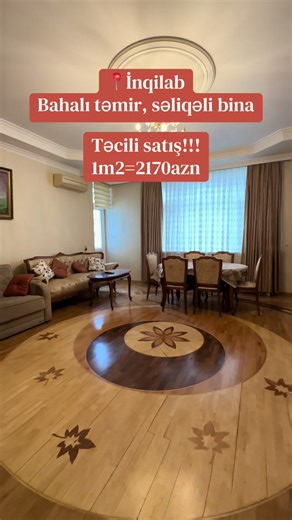 İnqilab | 3 otaq | 145 m² | 12/17 💰 1 m² cəmi 2170 AZN ❗️Bu qiymətə ərazidə podmayak belə tapmaq olmur ✨ Tam təmirli – bahalı parket və qapılar 🏢 Səliqəli bina, sakit mühit 🌳 Geniş həyət 📄 Çıxarış var Ətraflı məlumat və baxış üçün-051-422-21-55(Məryəm Novruz) #kəşfett #daşınmazəmlak #mənzillərinalqısatqısı