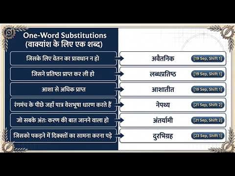 General Hindi PYQ MP Sub Engineer