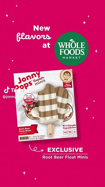 NEW at @Whole Foods Market! 🤩🤩🤩 Tag the Root Beer Float lover in your life... a new pop just dropped! Find JonnyPops NEW Root Beer Float Minis EXCLUSIVELY at Whole Foods Markets nationwide! While you're there grabbing a box, be sure to check out the full lineup of JonnyPops... there are now 18 flavors to choose from 😉 Find a store near you, link in bio! #newflavors #wholefoods #rootbeer