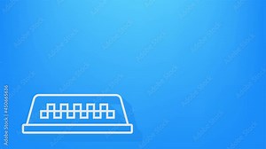 Taxi service concept. Taxi car roof. Motion graphics.