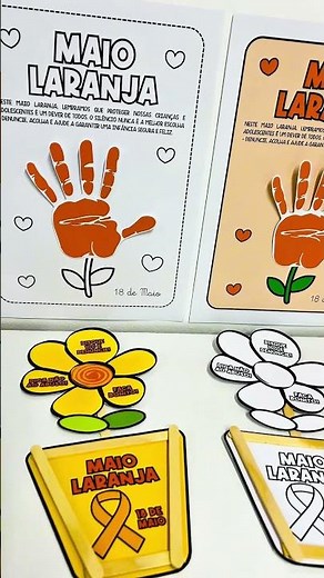 Atividades Maio Laranja para Educação Infantil — Vasinho e Carimbo de Mãozinha 🧡