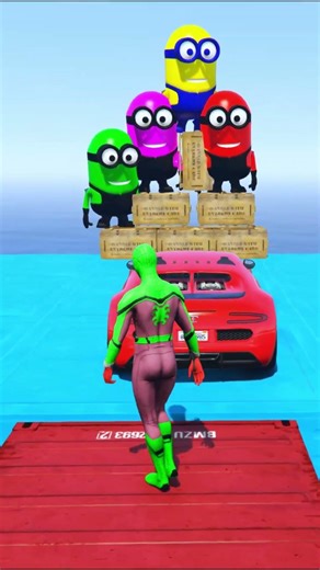 Urban War: Red Spider-Man vs. Minion Color and Spider Men Color EP 15 #gta5 #shortvideo