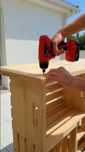 #DIY Wooden Crates + Home Decor = Stunning Storage Cabinet #homedecor #creativeideas #woodworking