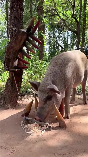 Unique Boar Trap Using Sharp Wood #boar #wildlife #animals
