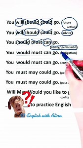 🔥Practice Modal Verbs ✂️ #englishwithalina #learn #learning #englishlesson #grammar #teacher #learnenglish #englishgrammar #englishlesson #modalverbs #speakenglish | English With Alina