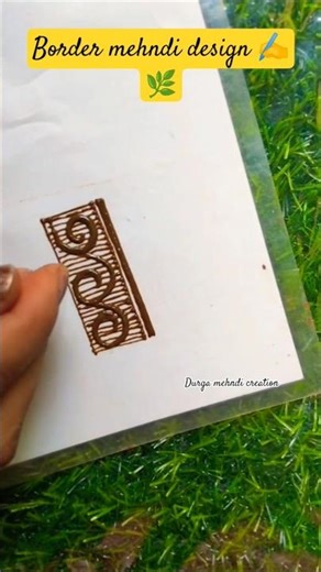 Stylish Mehndi Border design 🌿 Easy Mehndi Border Tutorials For Beginners #mehndi #border #shorts