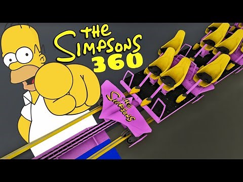 360 THE SIMPSONS HOUSE Roller Coaster VR 🟨 POV immersive Virtual Reality 4K 3D ride