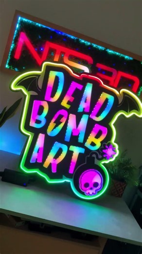 My biggest LED sign yet is finally finished 🙌💀Love the final result💯❤️#WLED#3dprinting #wle