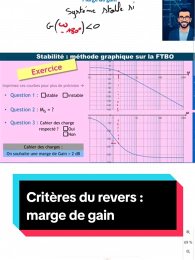 Comment mesurer la marge de gain en 20 secondes ? 📈⚡ La base pour savoir si ton système est stable ou prêt à exploser. Prochaine vidéo : marge de phase 🔥 #sciencesdingénieur #prepa #CPGE #bode #automatique