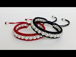 Beaded macrame bracelet tutorial | how to make beaded macrame bracelet | macrame bracelet with beads