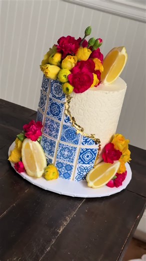 Mediterranean Tile Lemon Cake Inspiration