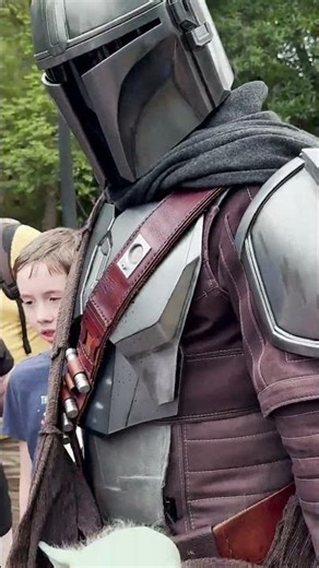 Adley meets BABY YODA!! Encounter with The Mandalorian! An unforgettable Disney trip!! #shorts