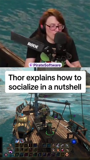 Thor explains how to socialize in a nutshell #piratesoftware #streamer #softwareengineer #gaming #twitch