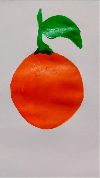 Orange 🍊 Acrylic Painting for Beginners🧡#colors#acrylic#painting#cute#easy#stepbystep#forkids#shorts