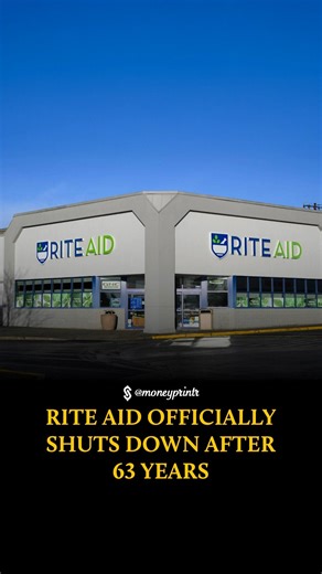 Money Printr on Instagram: "Rite Aid, once a $25 billion pharmacy giant with 4,600 stores, has closed after 63 years due to debt, lawsuits, and fierce competition from CVS, Walgreens, and Walmart. Let us know your thoughts below ⬇️ - Follow @moneyprintr"