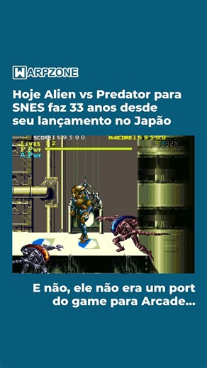 Alien vs Predator de SNES não é port do arcade #Retrogame #Alien #SNES #WarpZone #Predator