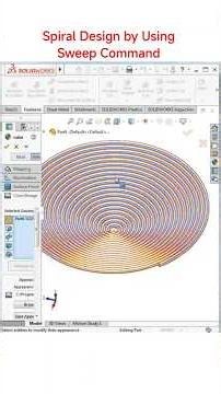 Spiral Curve design by using sweep command in solidWorks #cad #solidworks #learncad
