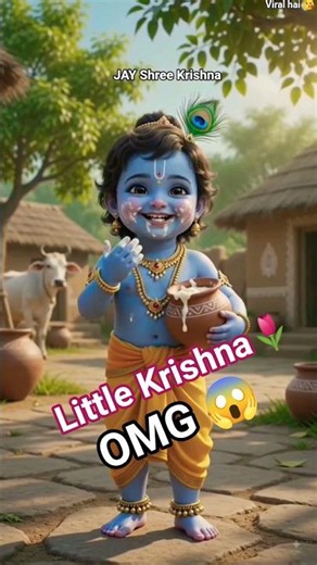 Krishna Cartoon 💙 | Little Krishna Makhan Chor 🧈 | Baby Krishna 3D Animation #Shorts