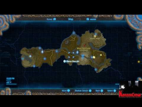 The Legend of Zelda: Breath of the Wild(West Necluda and Great Plateau Shrine Selection Map)