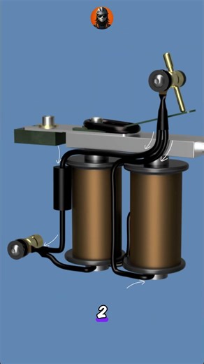 How a Coil Tattoo Machine Works | Mechanism Explained in 3D #tattoomachine #coiltattoomachine