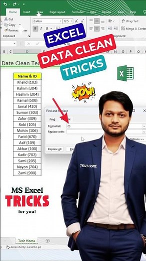 ✔ Excel Date Clean Tricks! #excel #exceltutorial #microsoft #viralshorts #techhome